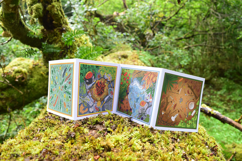 Four elements card air, fire, water, earth
