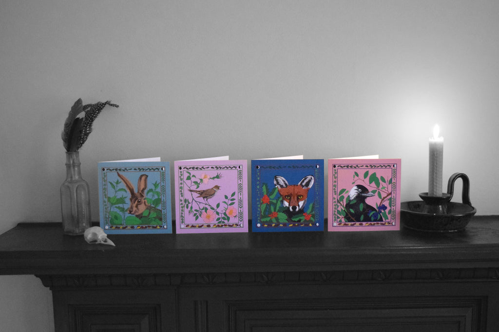 Four seasons greeting cards